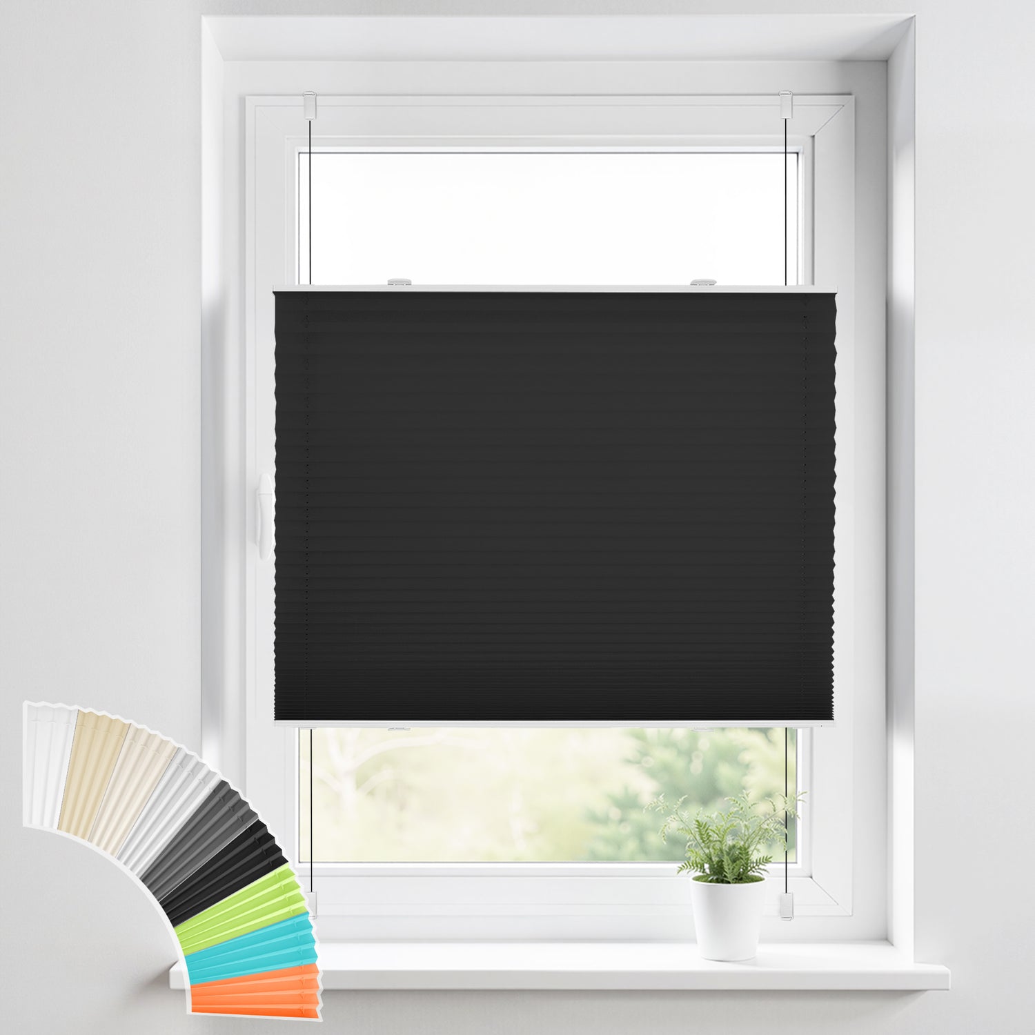 HOMEDEMO Klemmfix Plissee ohne Bohren