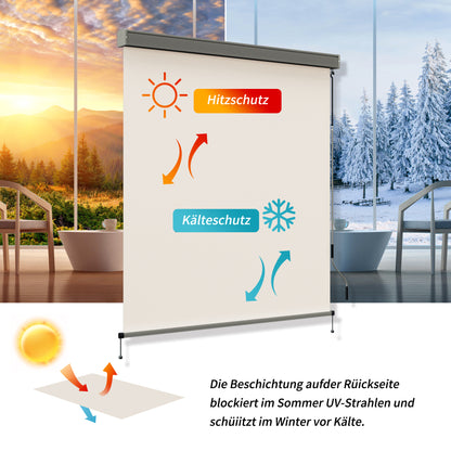 Senkrechtmarkise für den Außenbereich Schnur-Rollo