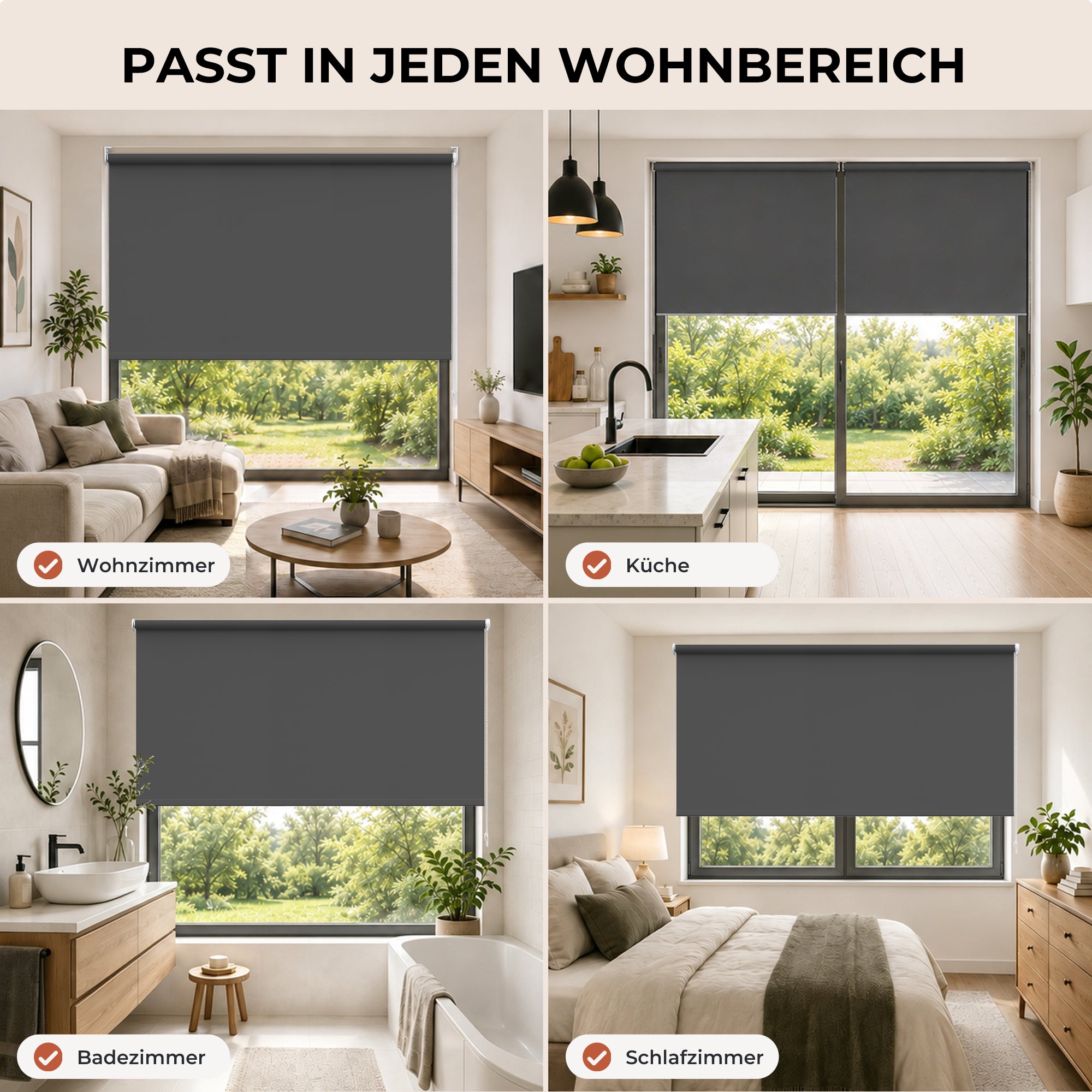 HOMEDEMO Verdunklungsrollo mit Bohren