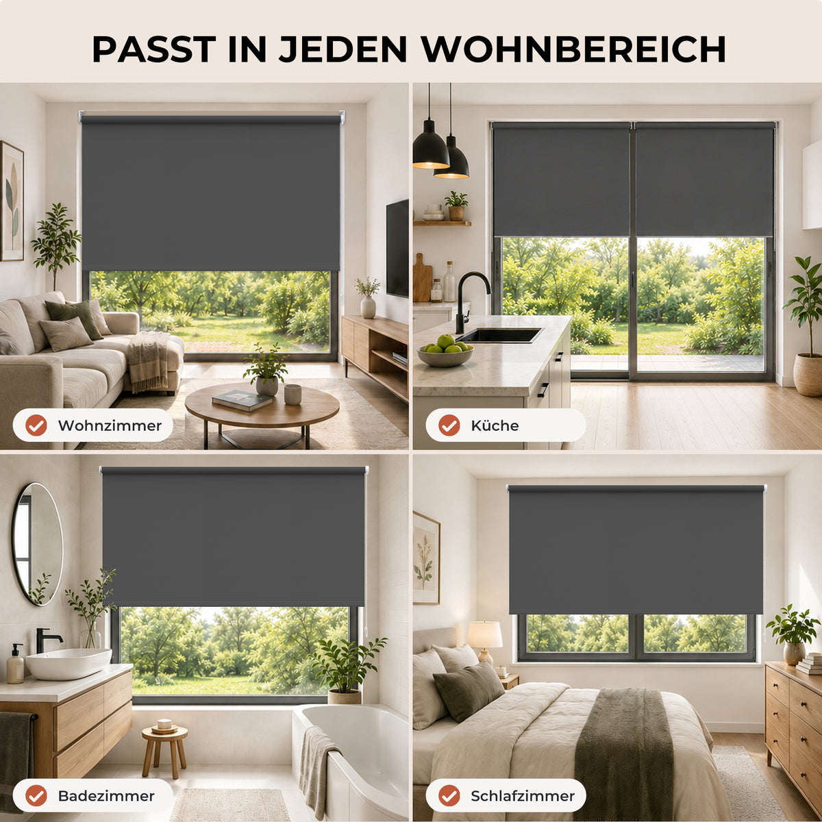 HOMEDEMO Verdunklungsrollo mit Bohren