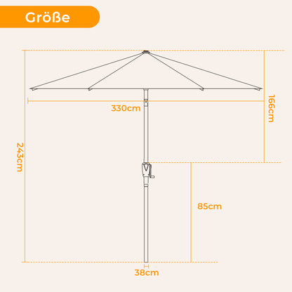 Groß Garten Sonnenschirme zum kurbeln