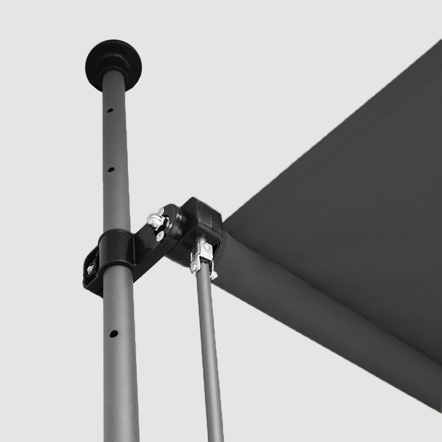 Einziehbare Klemmmarkise für Balkon mit Handkurbel manuell