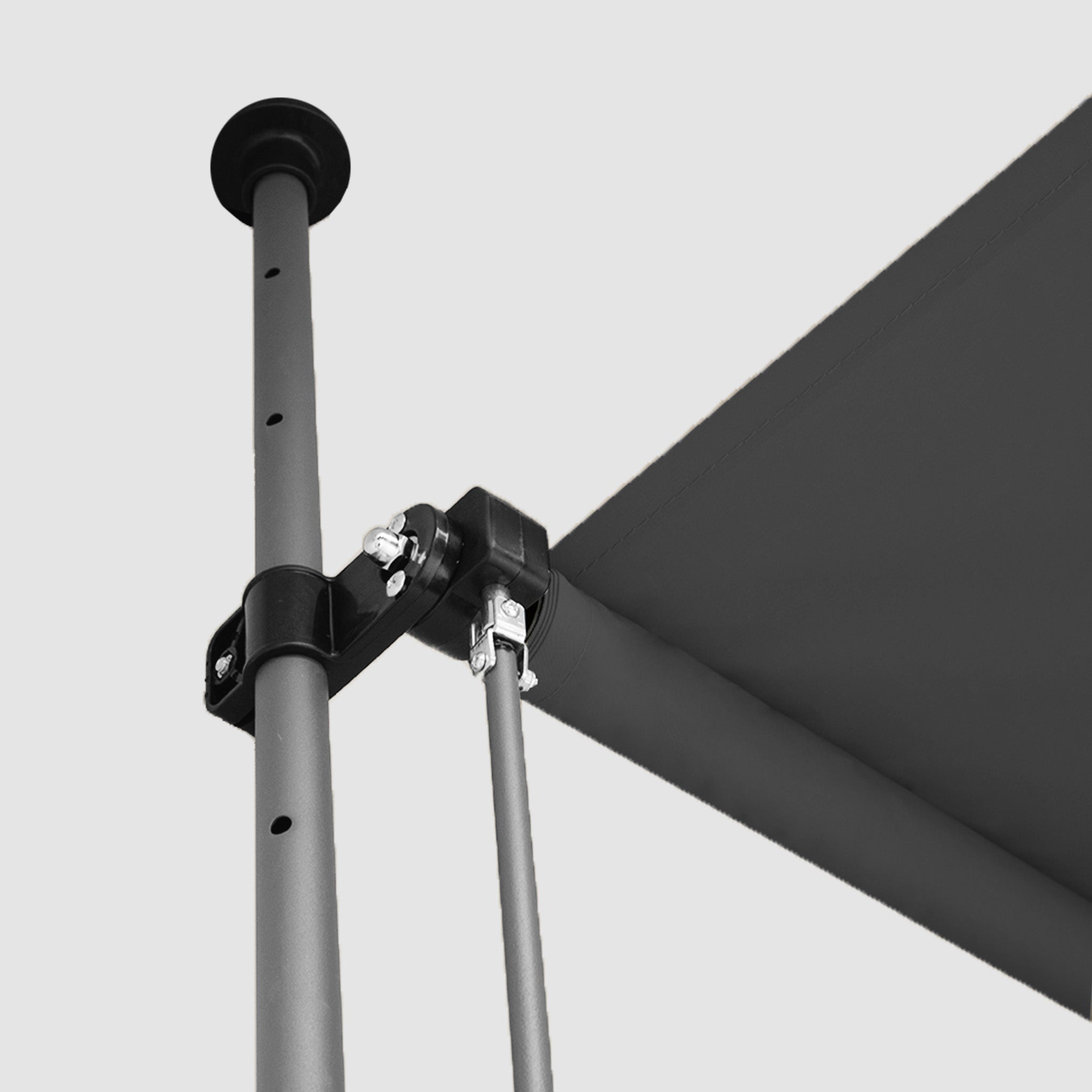 Einziehbare Klemmmarkise für Balkon mit Handkurbel manuell