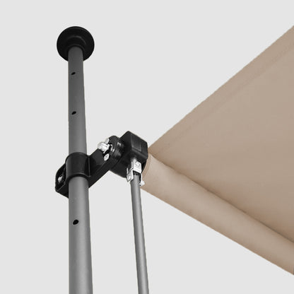 Einziehbare Klemmmarkise für Balkon mit Handkurbel manuell