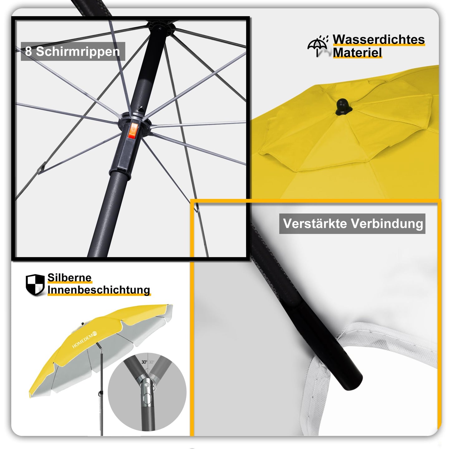 HOMEDEMO Strandschirm für draußen sonnenschirm