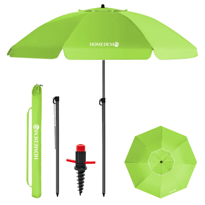 HOMEDEMO Strandschirm Sonnenschirm mit Upgrade Boden Hülse