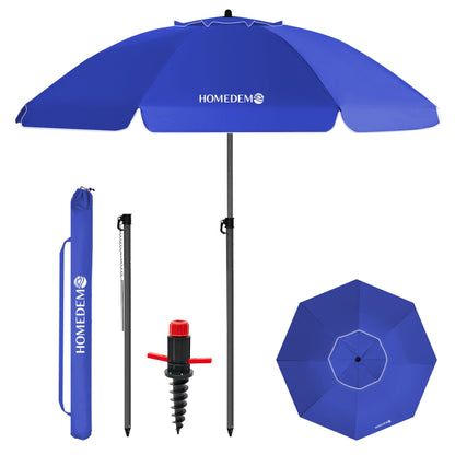 HOMEDEMO Strandschirm Sonnenschirm mit Upgrade Boden Hülse