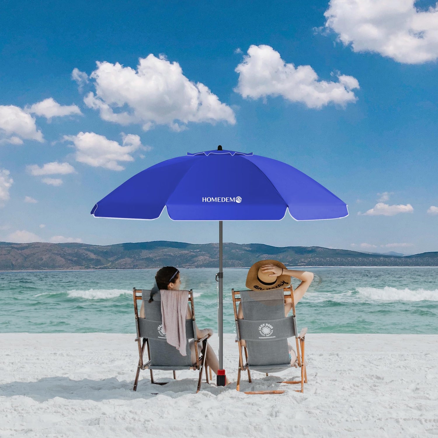 HOMEDEMO Strandschirm Sonnenschirm mit Upgrade Boden Hülse