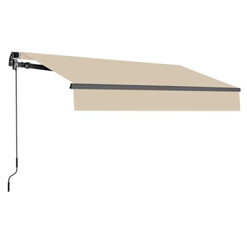 HOMEDEMO Gelenkarmmarkise Markise mit Handkurbel,Sonnenmarkise Terrassenmarkise Winkel Einstellung(5-60°)