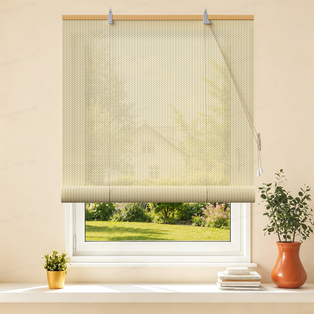 HOMEDEMO PE Rollo Outdoor wetterfest, Sichtschutz Sonnenschutz, Bambus Look Rollo für Innen- und außenbereich Bambusrollo Jalousie